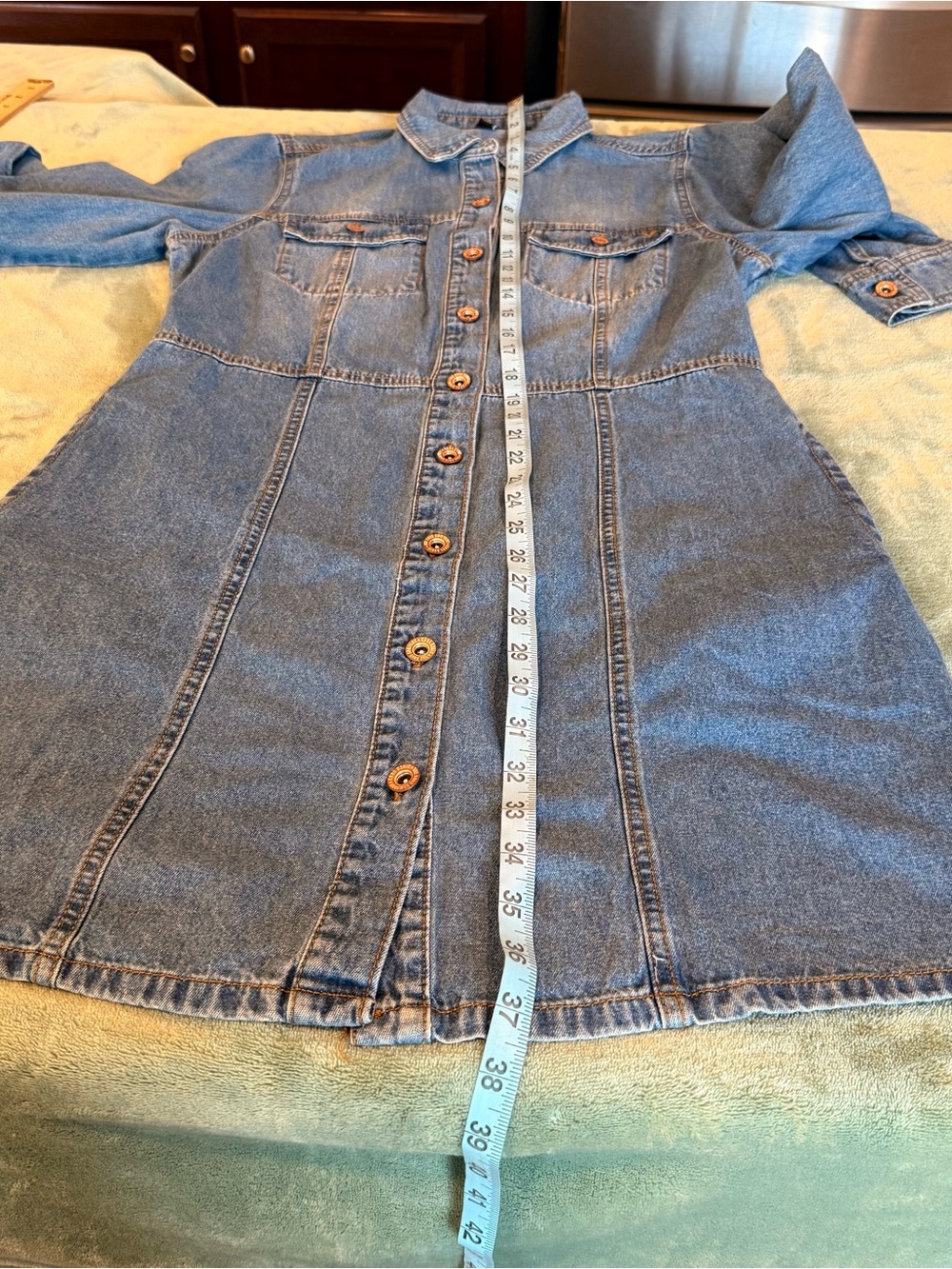Frye Denim Shirt Dress Women’s Medium Blue Button Front Long Sleeve NWOT - Picture 9 of 12